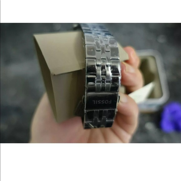 Fossil Lux Luther Three-Hand Smoke Stainless Steel Watch - Brand New In Box. - Picture 3 of 5